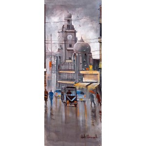 Abdul Hameed, 12 x 30 inch, Acrylic on Canvas, Cityscape Painting, AC-ADHD-204